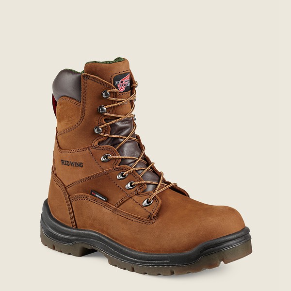 Red Wing Safety Boots Mens Brown - King Toe® - 8-inch Waterproof Toe - 3289671-HW